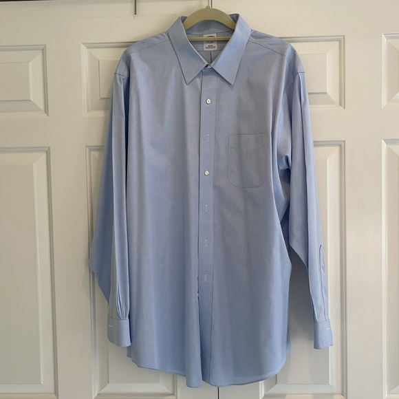 Brooks Brothers Slim Fit Light Blue Non-iron Cotton Oxford, 18-36 - Picture 2 of 5
